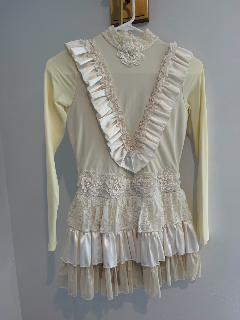 Dance Solo Costume: Cream Lace & Satin